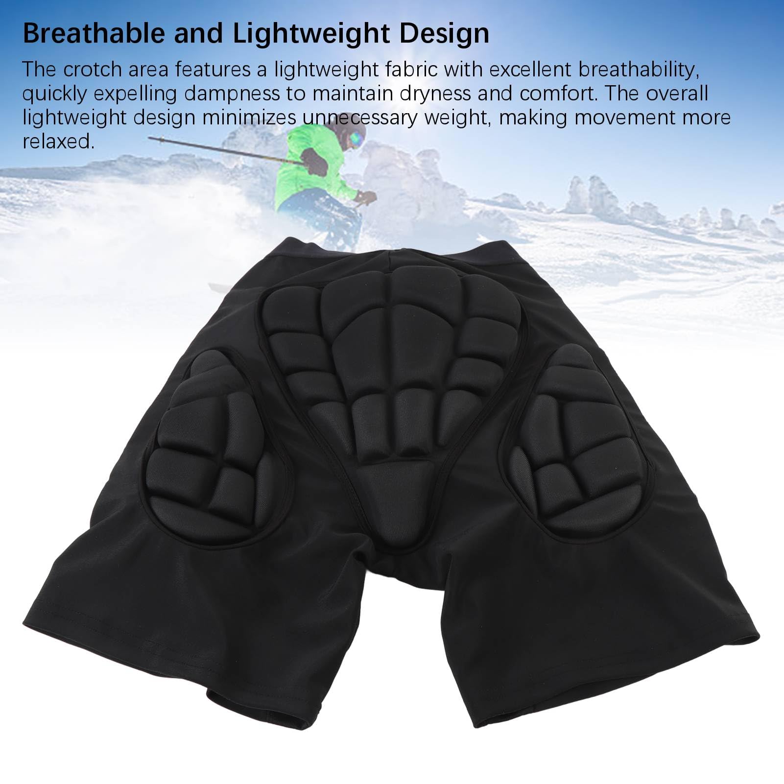 Skiing Hip Protective Pad, Lightweight Breathable Shock Absorption Skiing Butt Pad for Skating Rollerblading Skateboarding (L)