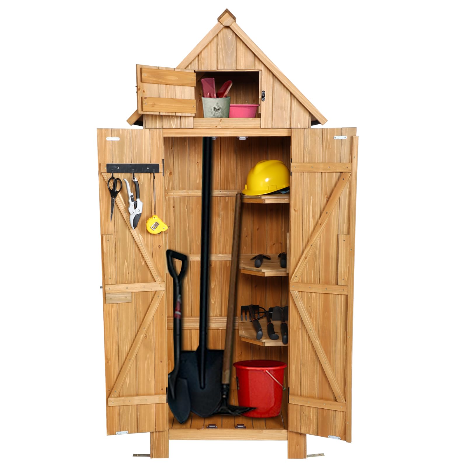 Wooden Outdoor Storage Shed with Double Doors