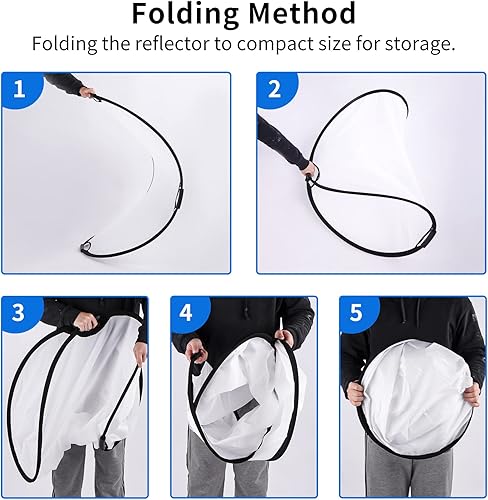 Miniatura 7 de Selens Kit de soporte para reflector de fotografía, reflectores 5 en 1 de 24 x 36 pulgadas con soportes de luz de 78 pulgadas y clips de brazo