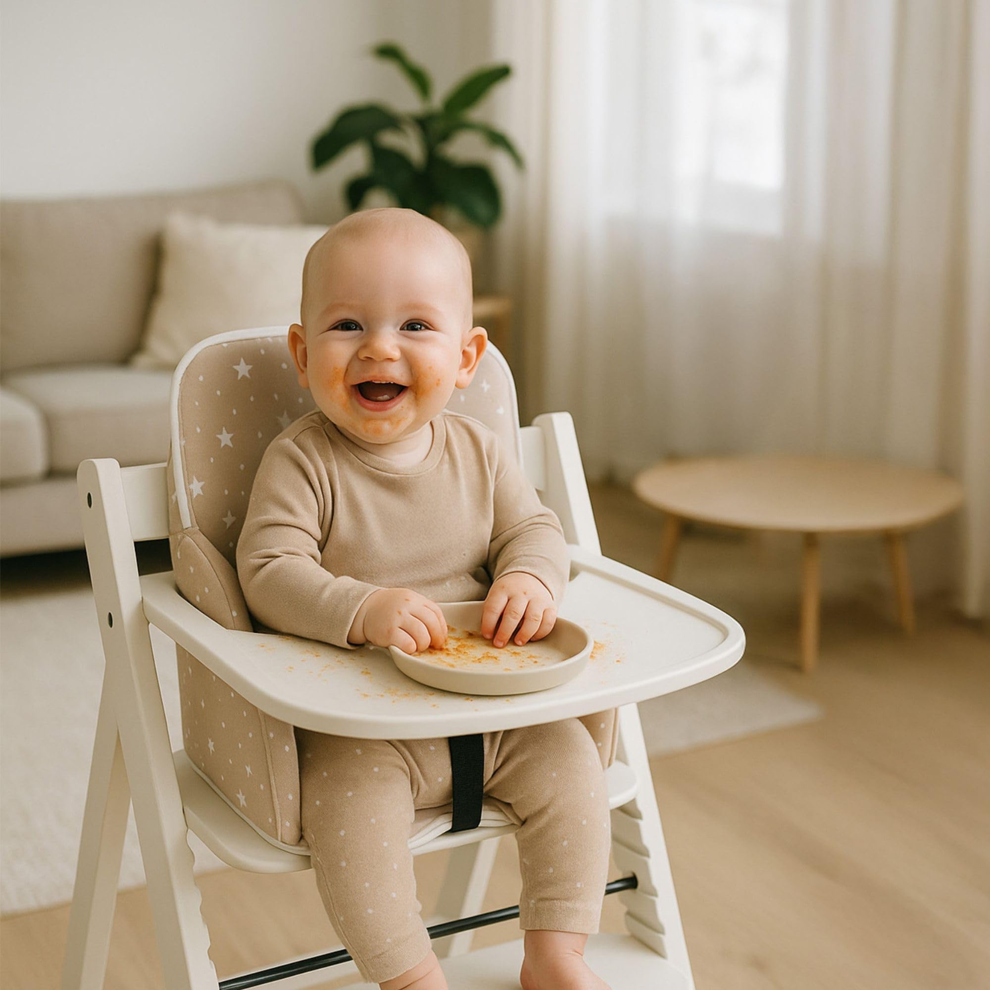 Coussin Chaise Haute Bébé Compatible Stokke Tripp Trapp – Confort Coton, Facile à Nettoyer