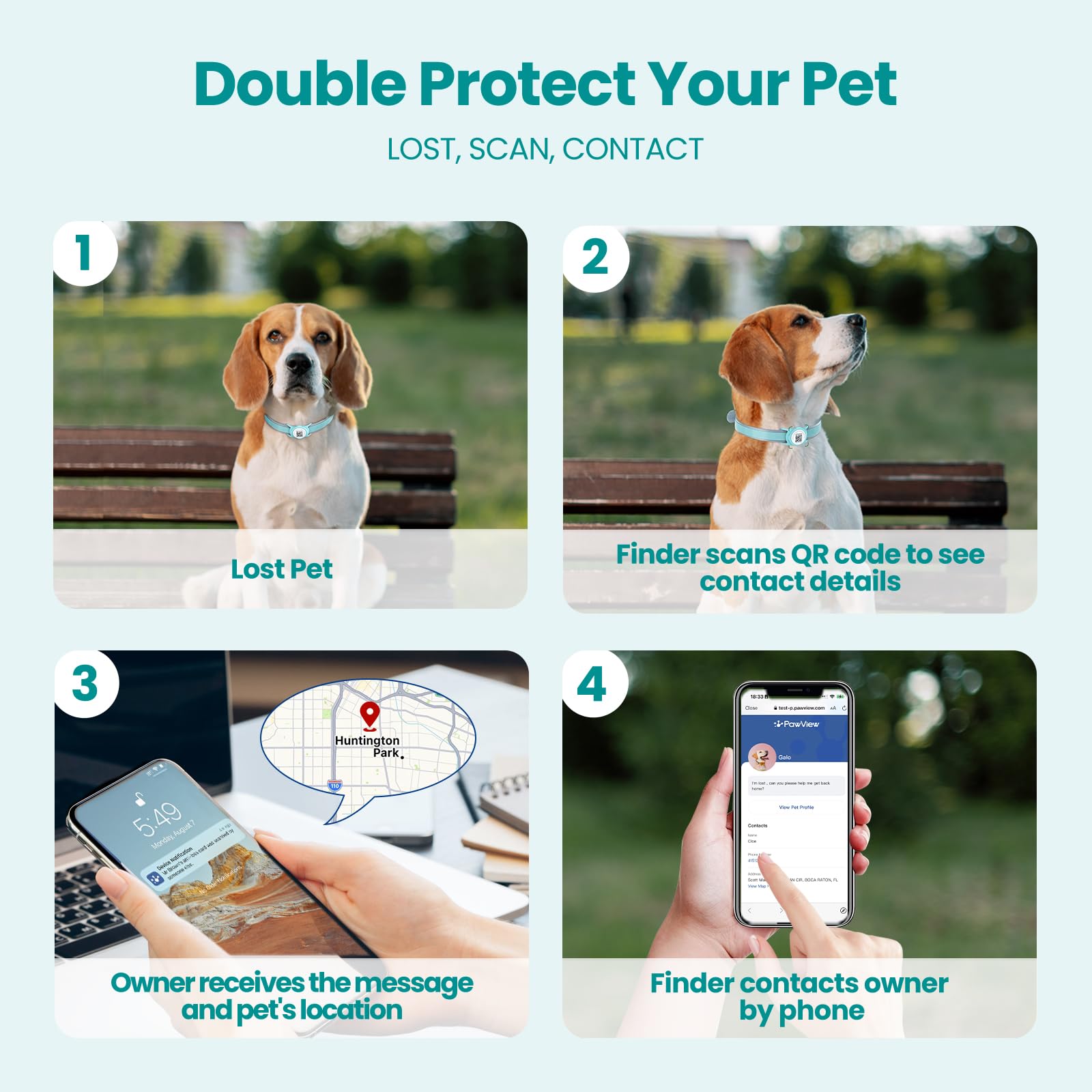 PawView AirTag Dog Collar Holder & Free App. Cat Tracker - Image 4
