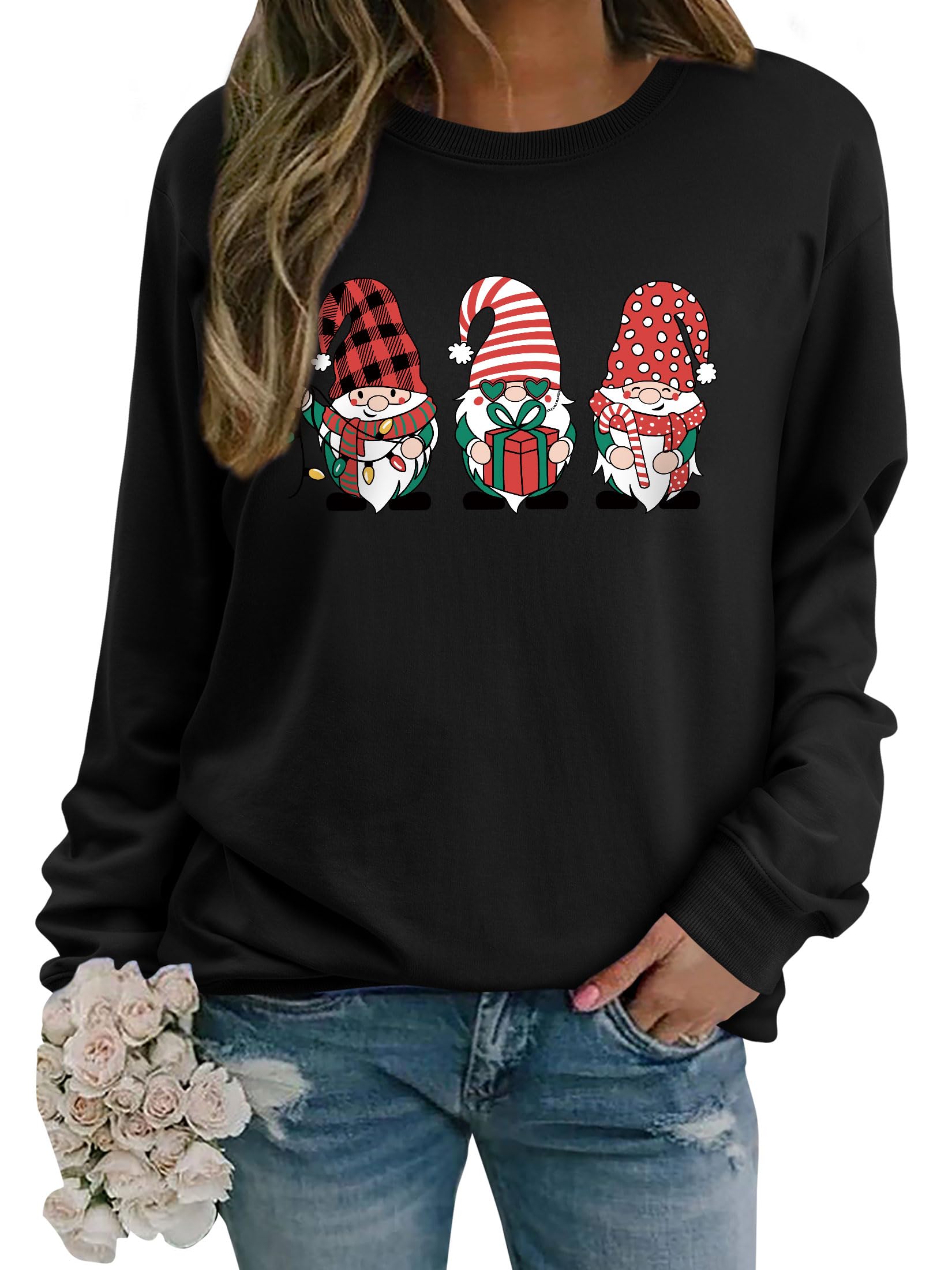WIEIYM Femmes Sweats Pissenlit imprimé col Rond à Manches Longues t-Shirts Pull décontracté Chemisier Hauts