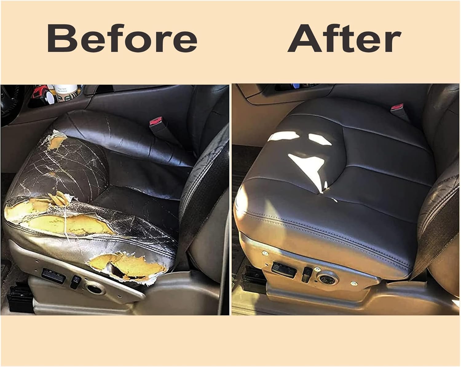 GXARTS Passenger Side Bottom Replacement Leather Seat Cover Dark Gray #692 or 69i Compatible with Chevy Silverado Avalanche Tahoe Suburban GMC Sierra Yukon 2003 2004 2005 2006