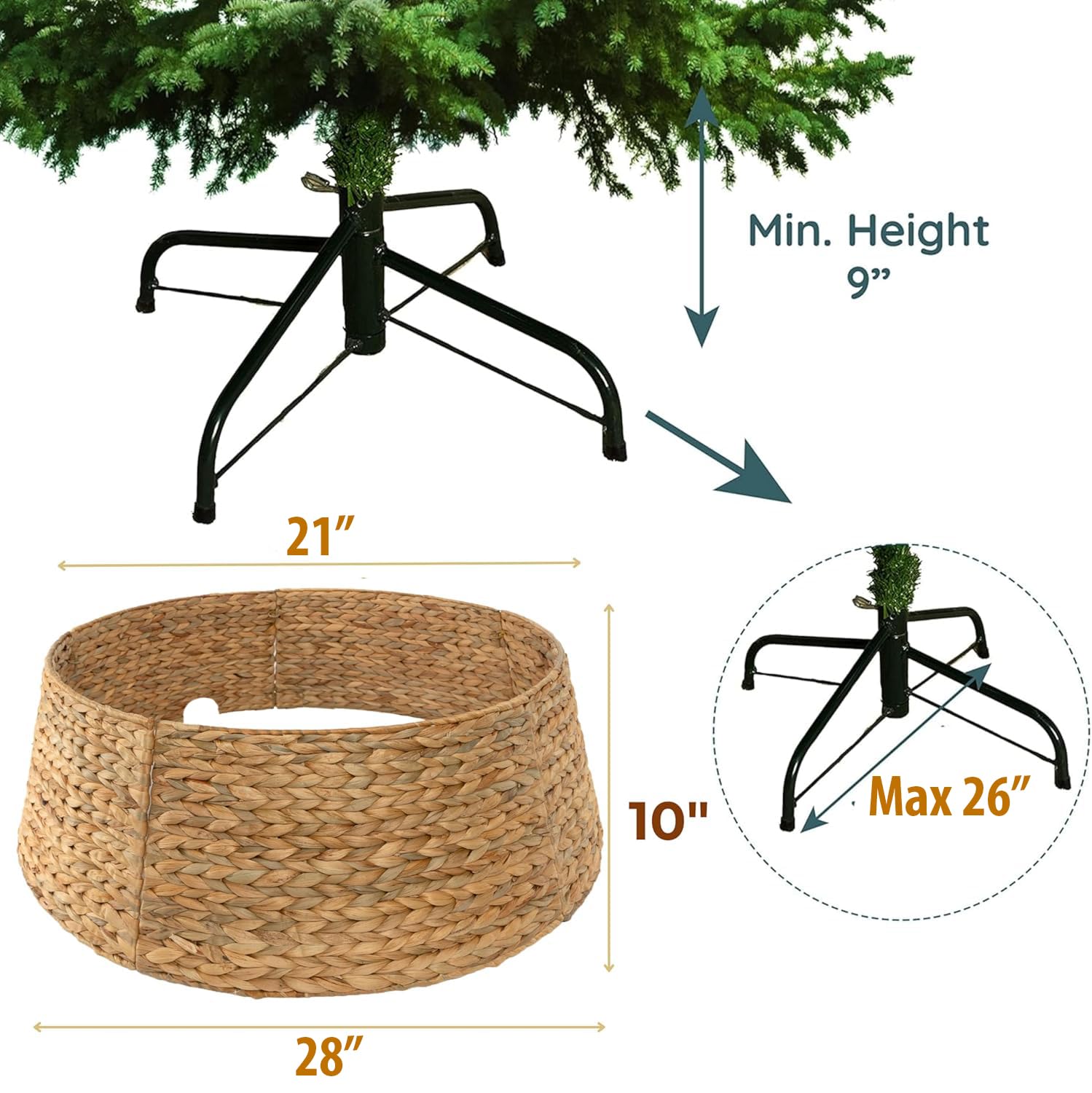 Collier pour Sapin de Noël - Grand à Petit - Jupe réglable en métal - Décoration de Noël