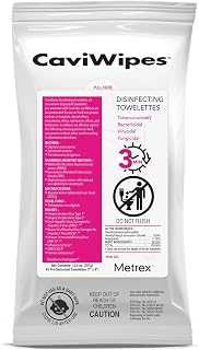 Metrex CaviWipes Disinfecting Towelettes – Durable Non-Woven Disinfecting Wipes for Hard, Non-Porous Surfaces in Healthcare & Laboratory, Pre-Saturated with CaviCide – 45 Wipes/Flat Pack (1 Pack)