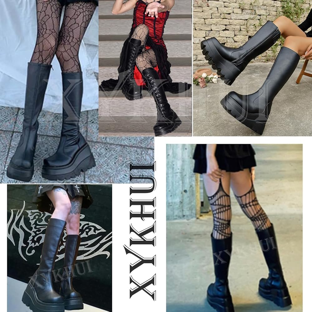 Amazon.com | XYKHUI Womens Gothic Punk Platform Boots Chunky Wedge