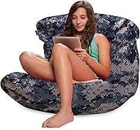 Vista 274 de Posh Creations Puf estructurado cómodo para jugar, leer y ver la televisión, Malibu Lounge, tela de lona para colorear, criaturas