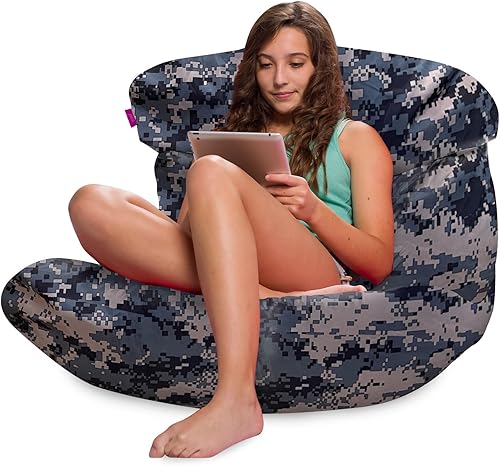 Miniatura 274 de Posh Creations Puf estructurado cómodo para jugar, leer y ver la televisión, Malibu Lounge, tela de lona para colorear, criaturas Criaturas de tela