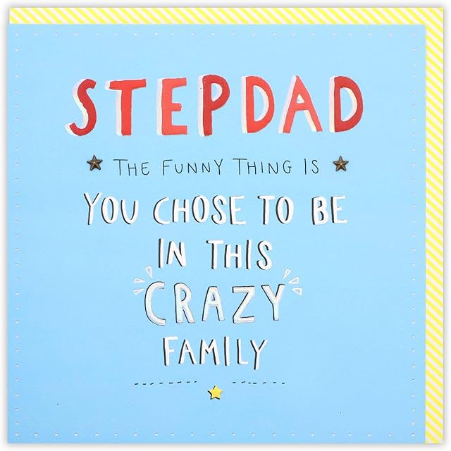 Clintons: Step Dad Crazy Family Birthday Card, 159x159mm, multi, 1166208