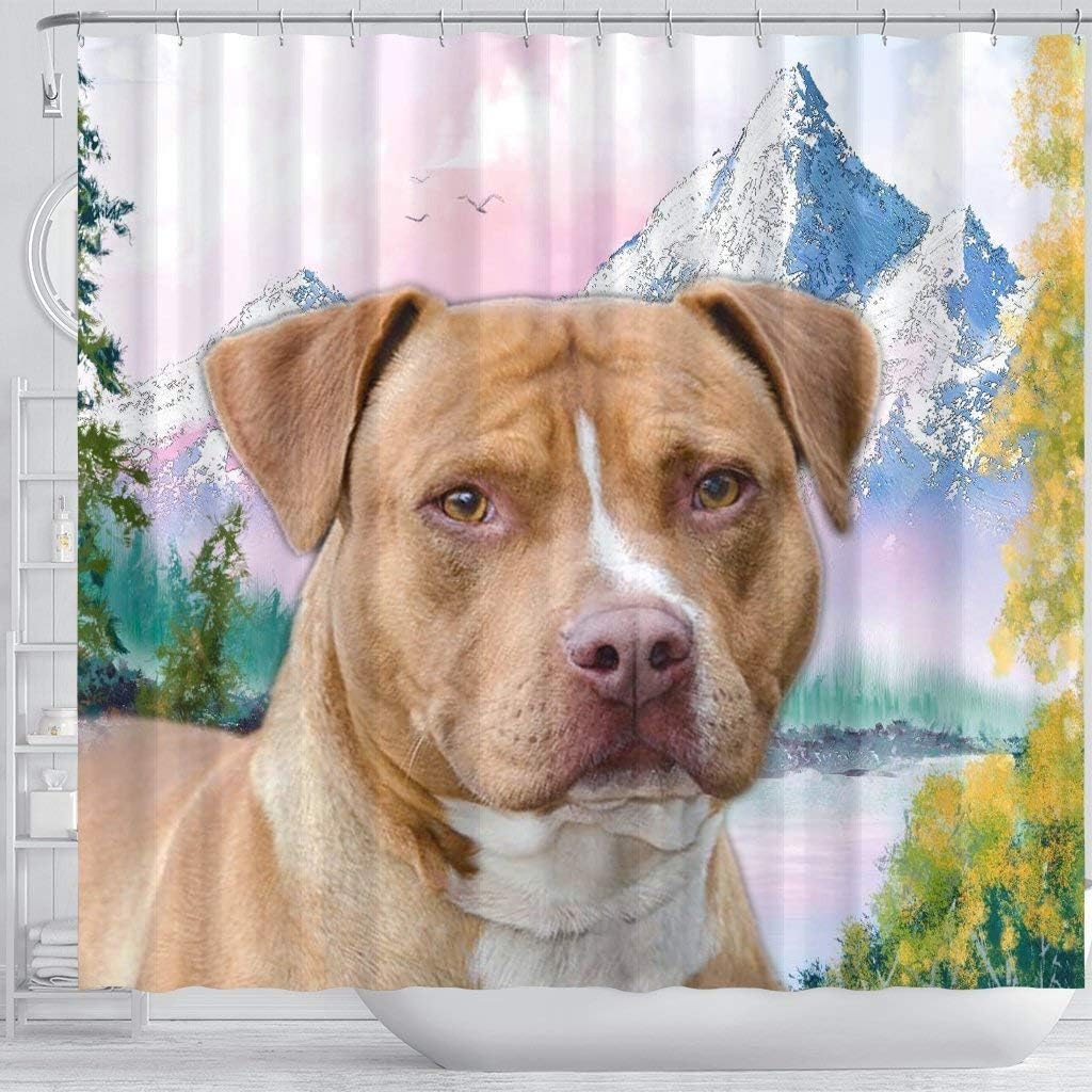 American Staffordshire Terrier Print Shower Curtains