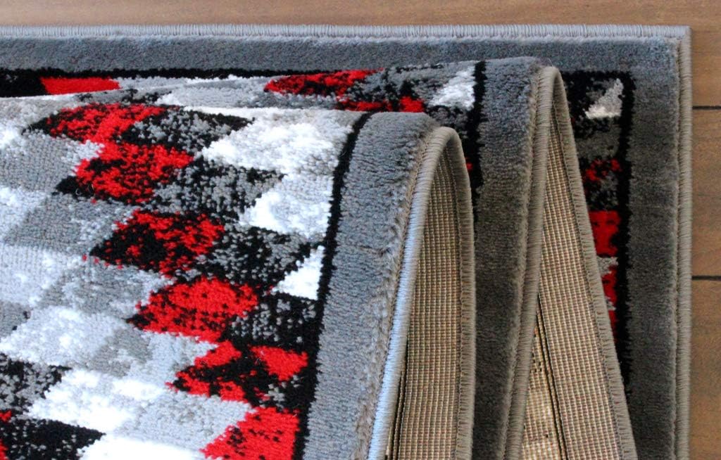 Masada Rugs, Stephanie Collection Area Rug Southwest Native American Distressed Design 1106 Red Grey White Black (2 Feet X 7 Feet 3 Inch) Runner