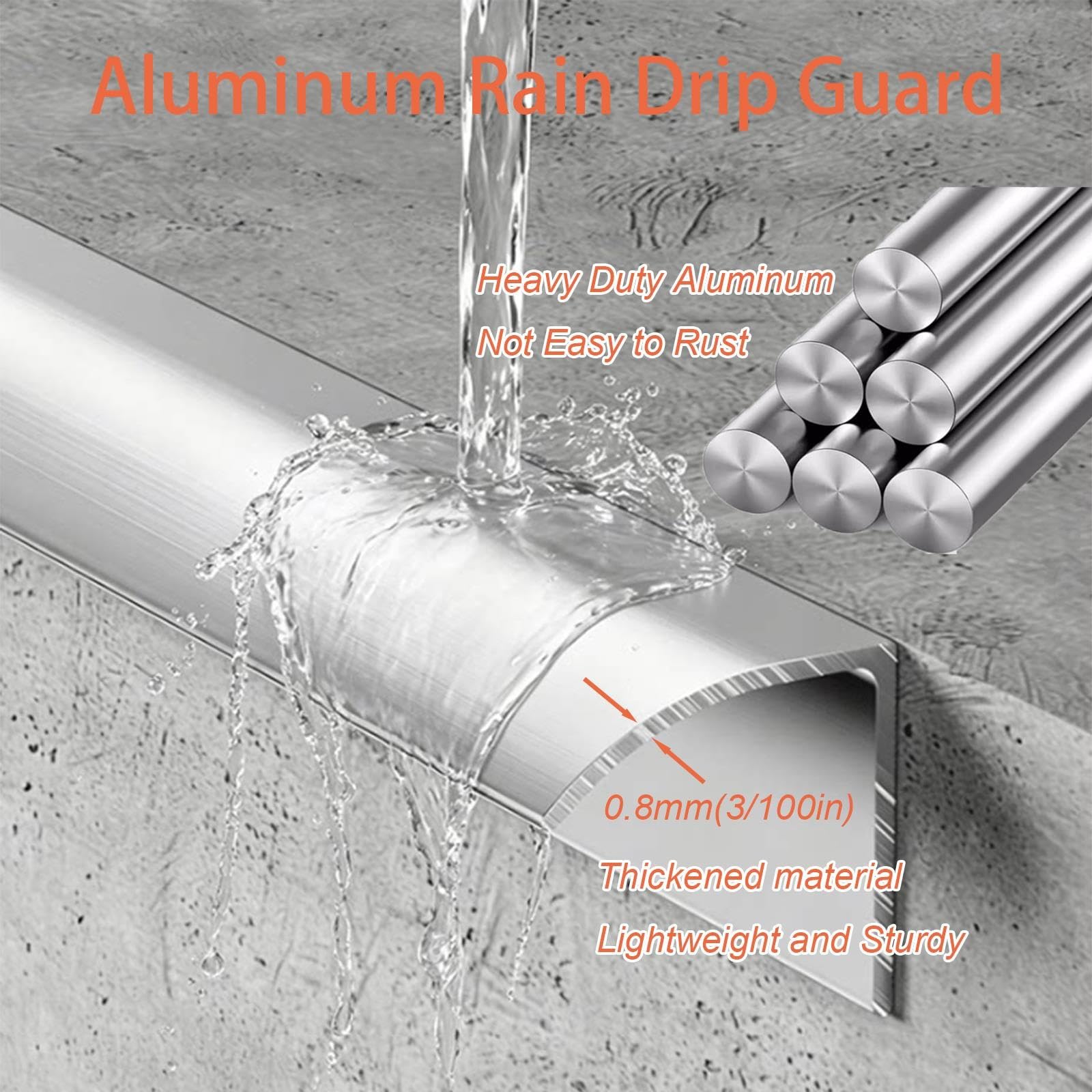 Desviador De Borde De Goteo De Lluvia De Aluminio Engrosado Para Borde