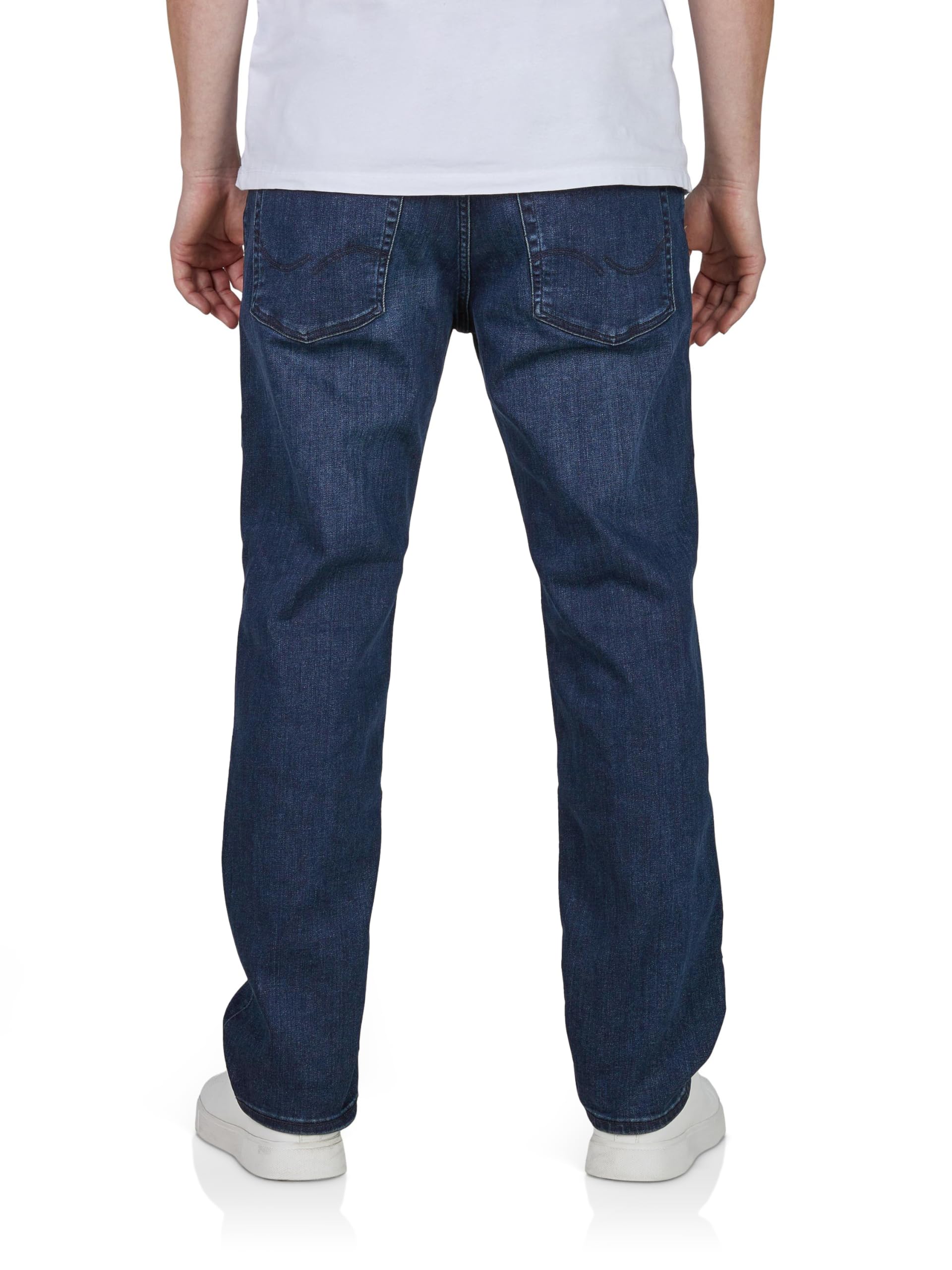 JACK & JONES Jeans Herren Stretch lang Straight Fit JJICLARK Jeanshose Hose Denim Blau Schwarz 30 31 32 33 34 36 38