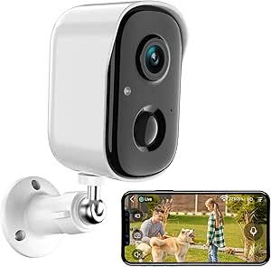 RADCLO WiFi Outdoor/Indoor Surveillance Camera - 2K HD Night Vision with Battery, People/Vehicle/Pet Detection, Alarm with Light and Sound, IP65, Compatible with MicroSD 128GB and Cloud asin的图片