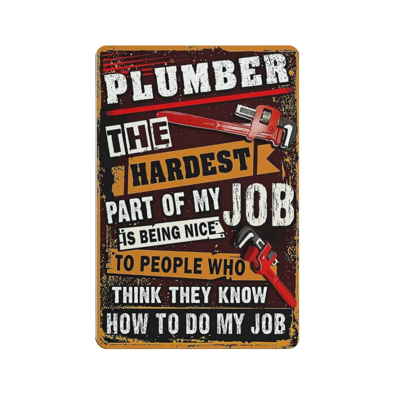 AOOEDM Plumber Metal Sign for Home Coffee Garage Wall Decor Vintage Poster Bar Signs for Home Bar Retro Metal Tin Sign