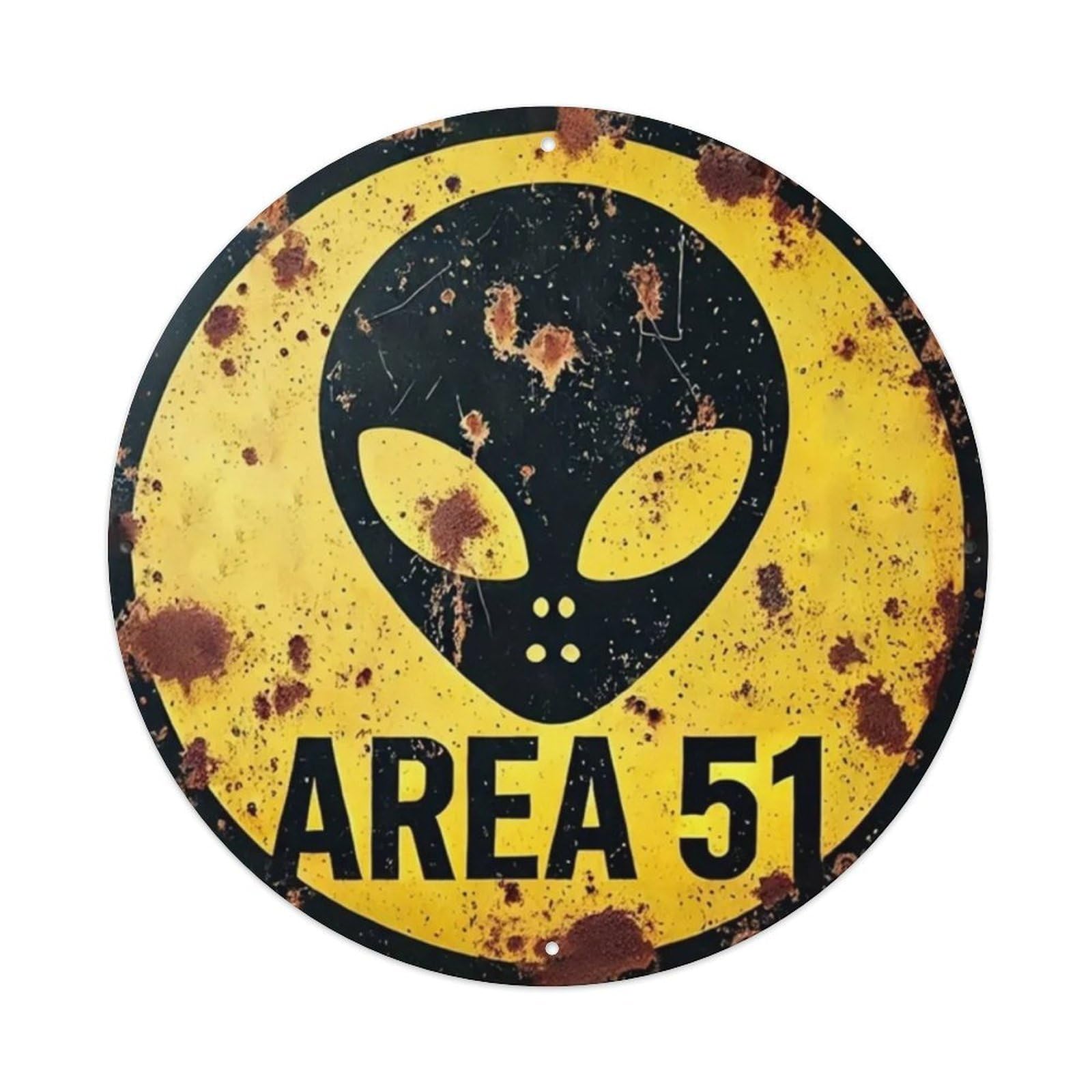 Igtefte Vintage Area 51 Tin Sign Style Home Bar Garden Wall Plaque Decor Metal Poster 8X8 Inch
