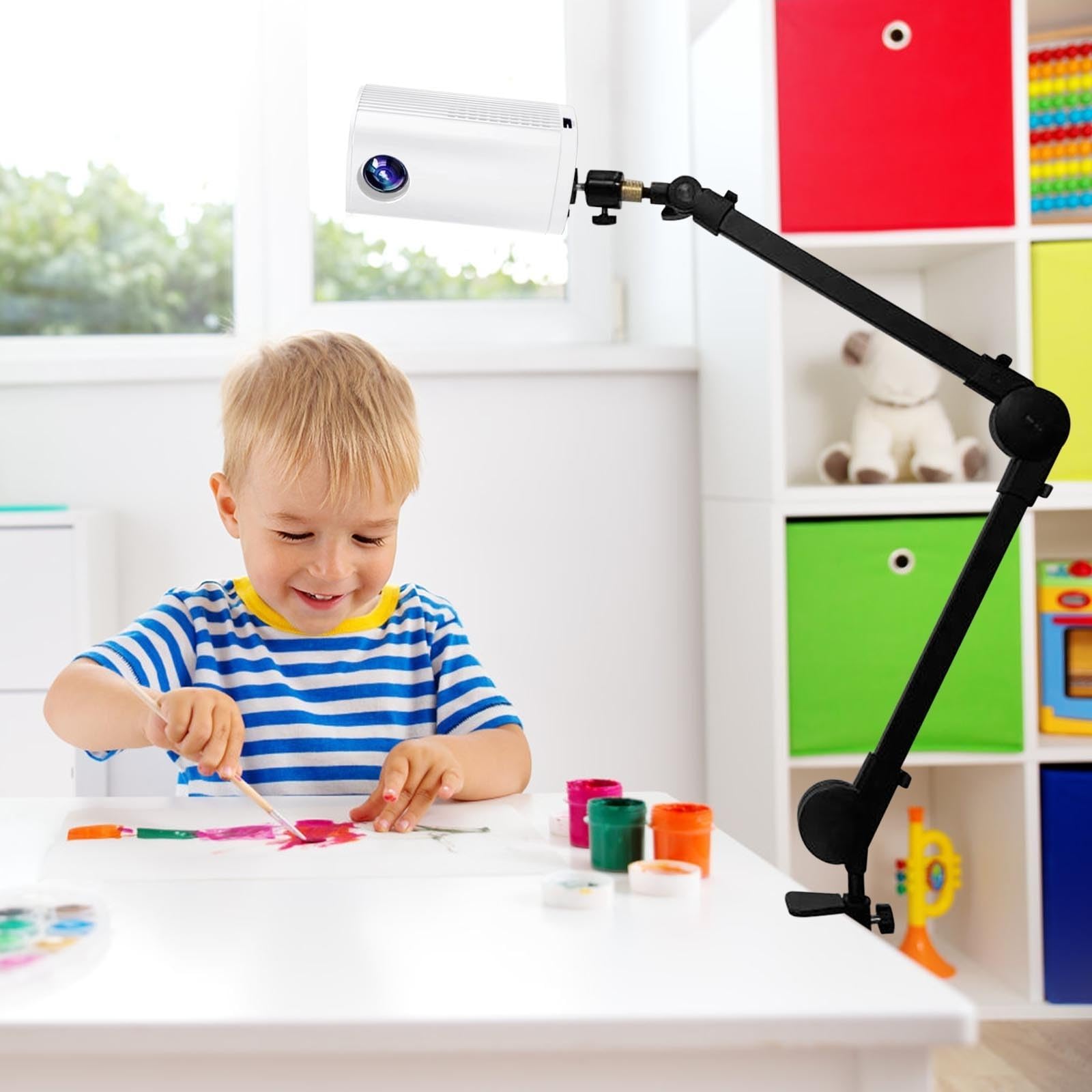 Projecteur d'art pour tracé, projecteur de dessin pour enfants et adultes, projecteur de croquis intelligent avec USB et support de téléphone pour peinture murale sur toile et croquis (blanc)