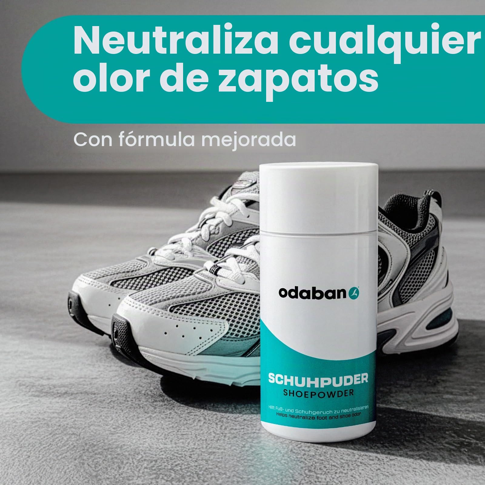 odaban® Set con spray sin perfume 30 ml y polvo para pies de menta 50 g | Spray corporal sin perfume de 30 ml y polvo de 50 g para pies y calzado, formatos complementarios para cuerpo y pies