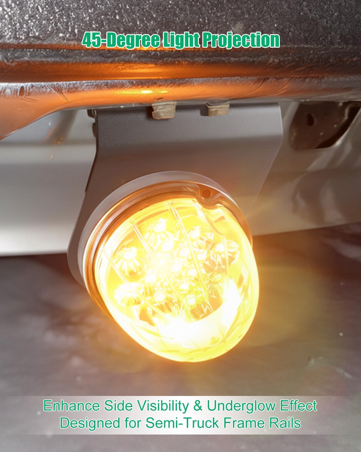 2PCS 45 Degree Watermelon Light Bracket, No-Drill Stainless Steel Mount for Semi-Trucks Trucks and Pickups