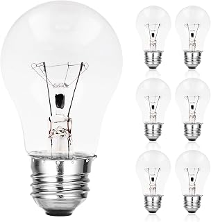 Mandala Crafts 40W A15 Clear Incandescent Appliance Bulbs E26 Base - Flicker-Free Oven, Microwave, Fridge, Stove Lights