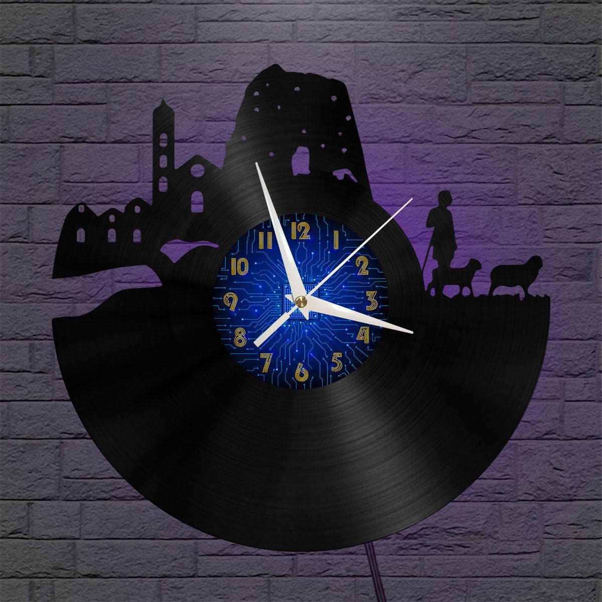 Horloge d'enregistrement en vinyle chien-guide, le cadeau idéal pour chambre et salon
