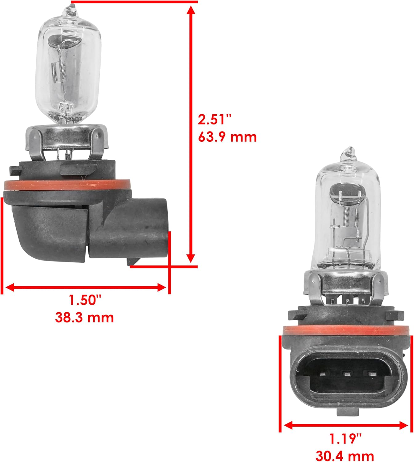 Caltric 2x 92069-0019 Headlight Bulb Compatible with Kawasaki Mule Brute Force Teryx Teryx4 12V 55W