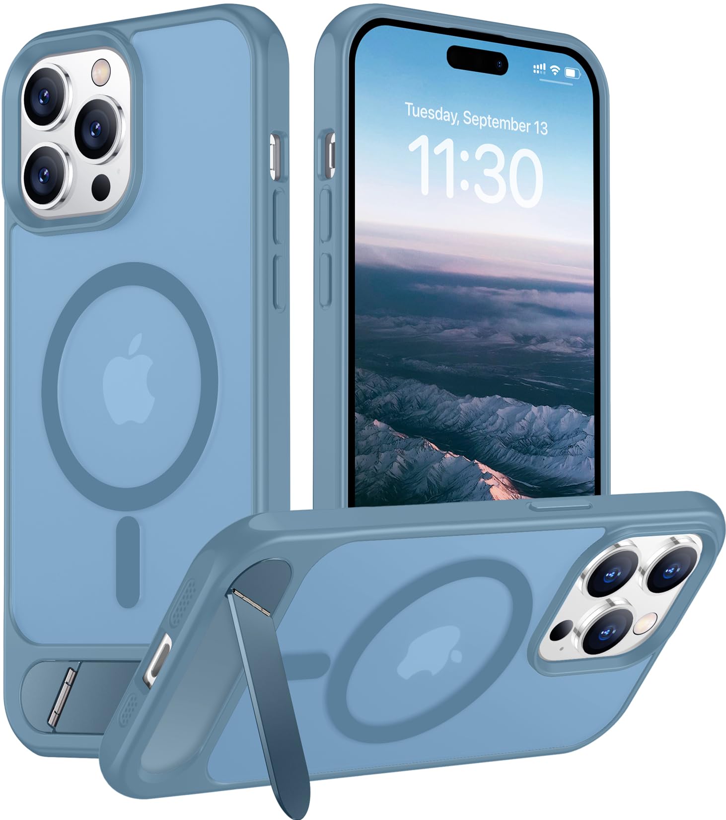 Temdan Magnetic Compatible with iPhone 14 Pro Case, [Built-in Invisible Kickstand][Compatible with MagSafe] [Military Grade Shockproof] Slim Translucent Matte Phone Case for iPhone 14 Pro 6.1"