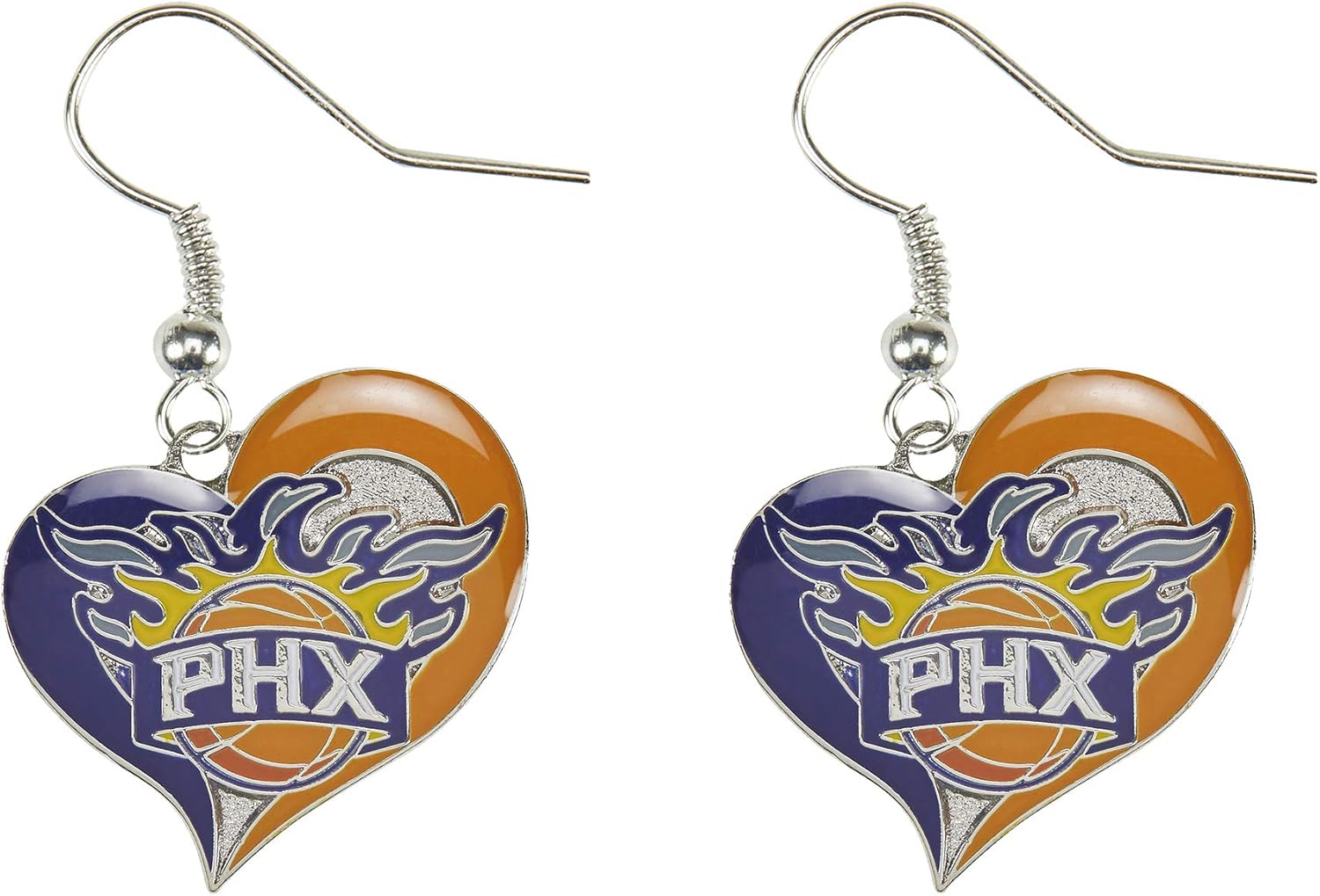 aminco NBA womens Swirl Heart Earrings