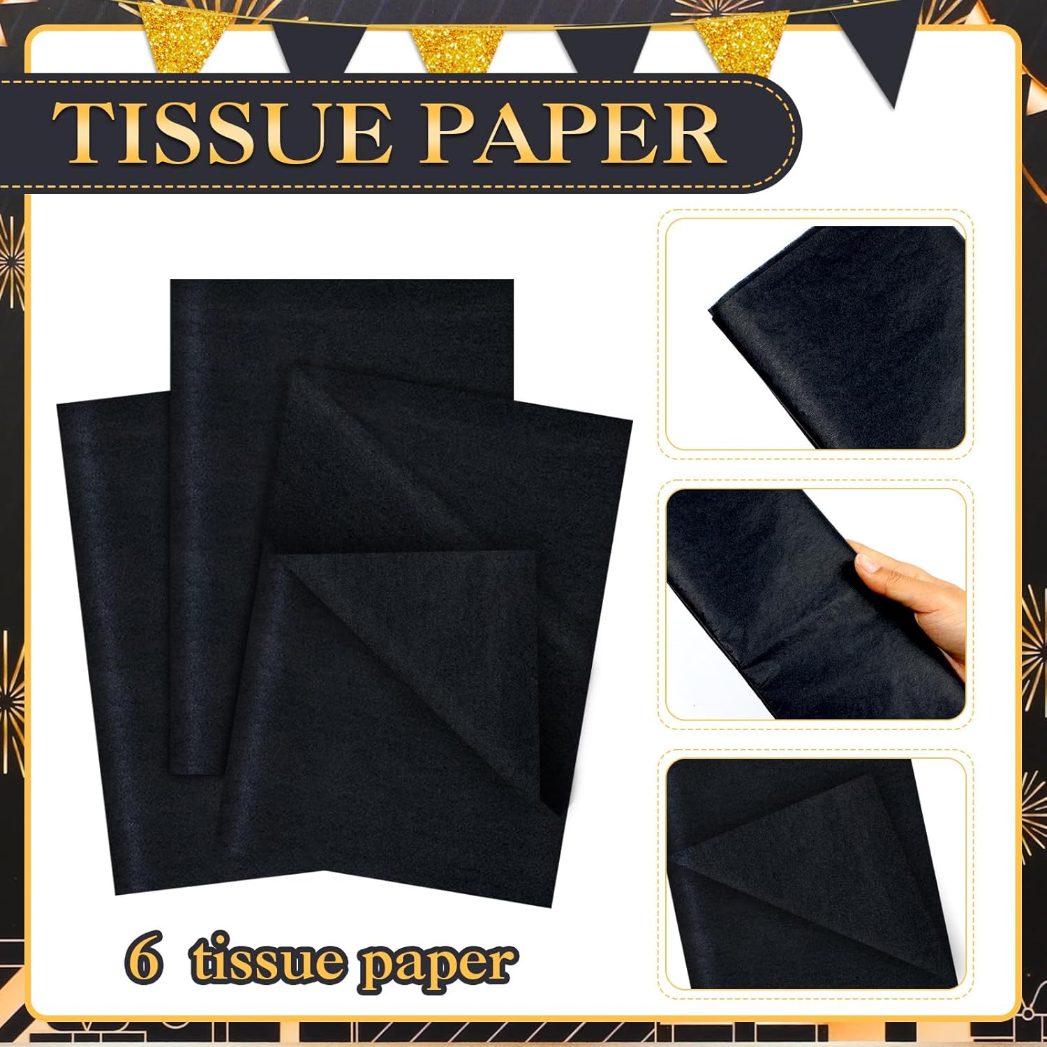 Liobelon 2 Pack Congrats Grad Gift Bags with Tissue Paper and Greeting Card, 2026 Graduation Party Favors Bag for Celebration Party Supplies, Black Gold - Image 4