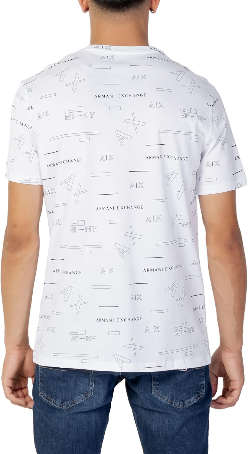 Armani Exchange Men's All Over Mixed Lines Logo Tee