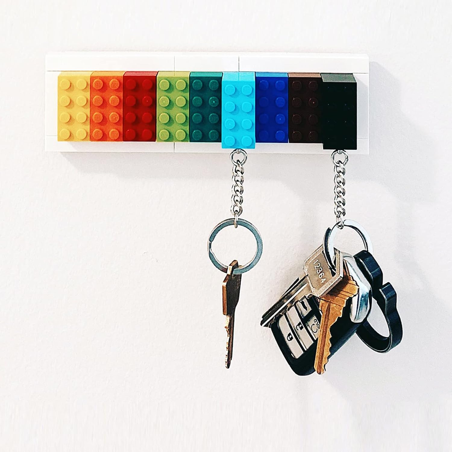 12 Pcs Building Block Keychain, 12 Colors Brick Keyrings for Birthday, Party Bag Fillings, Rewards, Party Supplies, Pendant, Decoration Gifts