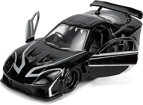 Miniatura 5 de Marvel 1:32 Black Panther 1995 Mazda RX7 - Coche fundido a presión y figura de pantera negra de 1.65 pulgadas, juguetes para niños y adultos