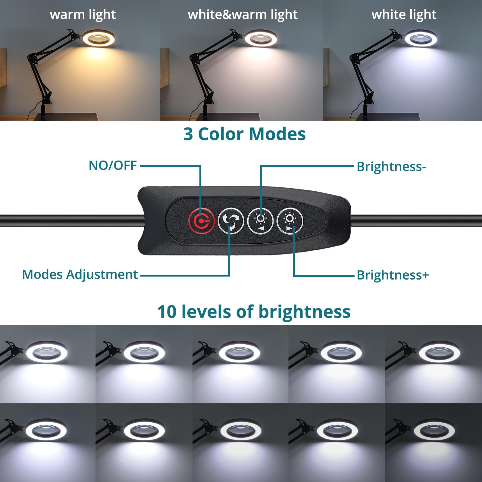 GuDoQi Loupe Troisième Main Avec LED - 3X/4.5X/25X - Pinces Pour Soudure Et Bricolage