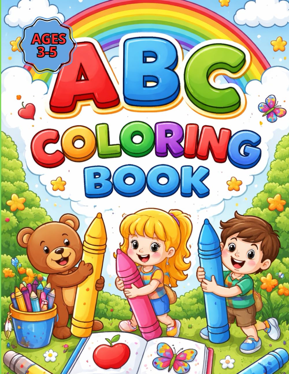 ABC COLORING BOOK Simple & Big Coloring Book for Toddler: 124 Easy And Fun Coloring Pages For Kids, Preschool and Kindergarten