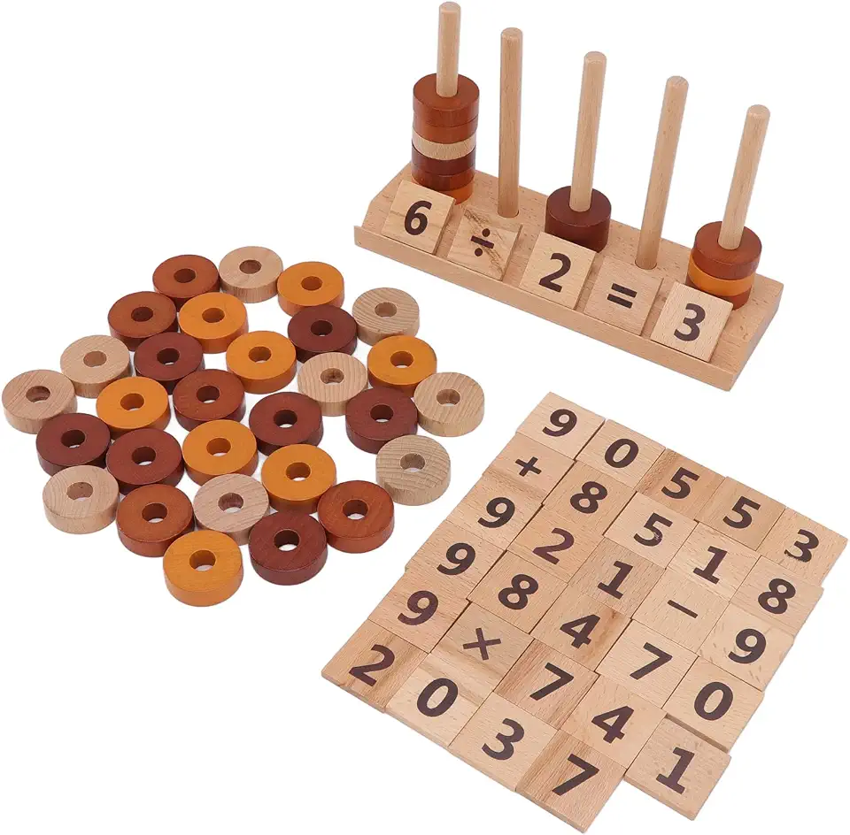 Bead Sequencing Set with Carved Numbers