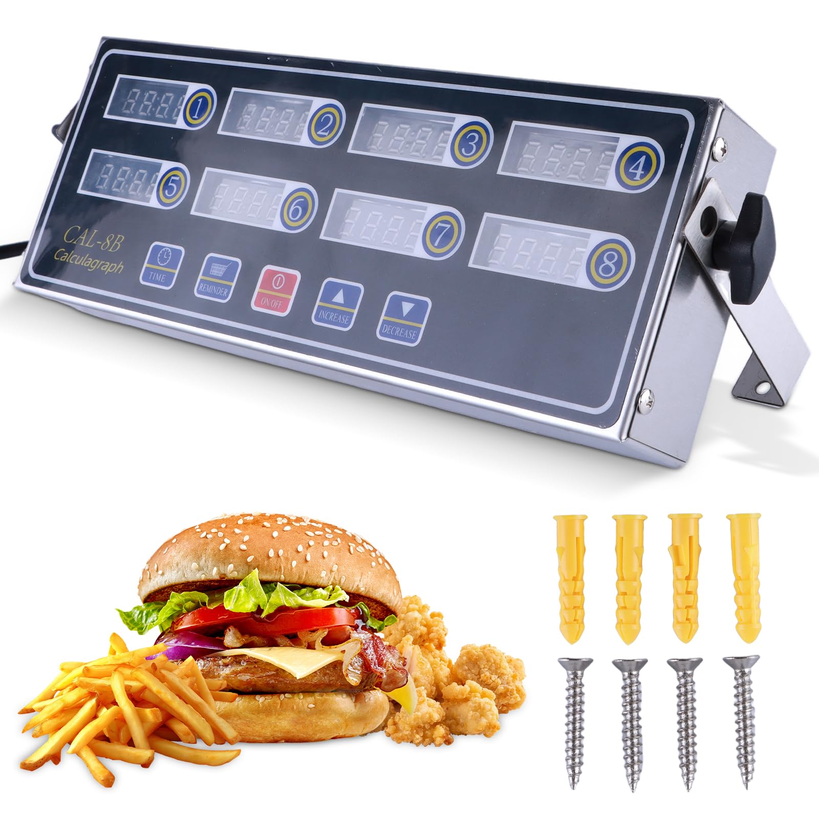 8 Channel Kitchen Timer Snapklik.com : 8-Channel Digital Kitchen Timer - Commercial Cooking Timer