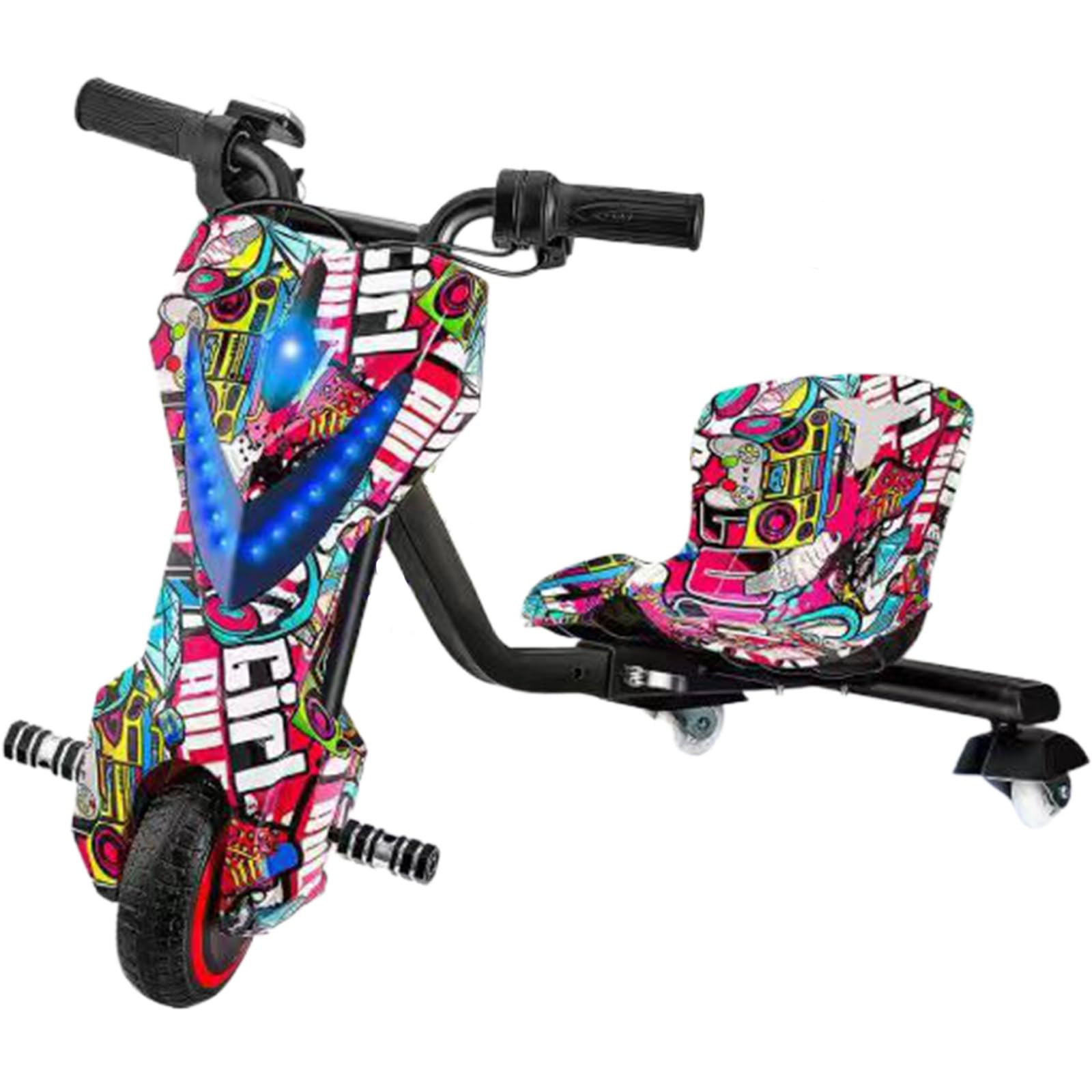 ZhlCrioxenic Kids Electric Drift Trike, Electric Drift Trike For Kidstwist Grip, Stepless Speed, For Ages 8+With Strong Steel Frame, With Light, For Outdoor Play 6.5IN-B