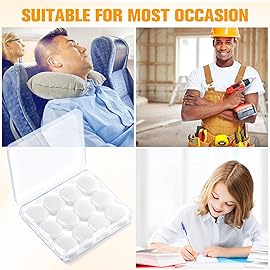 Frienda 21 Pairs Ear Plugs for Sleeping Reusable Moldable Silicone Earplugs Soft Noise Cancelling Earplugs Sound Blocking Ear Plugs with Case for Swimming Concert 32dB NRR (White)