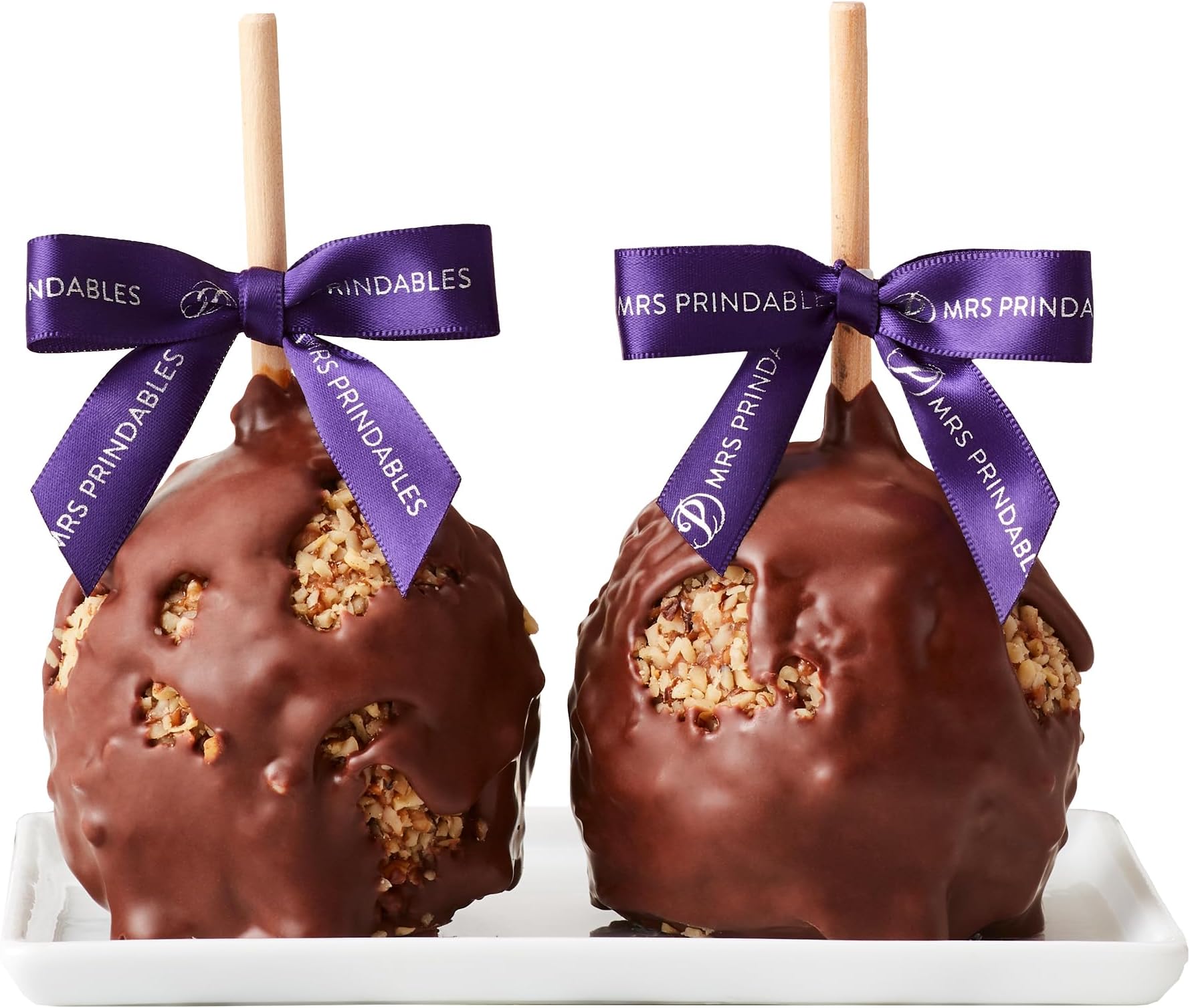 Mrs Prindables Milk Chocolate Walnut Covered Caramel Apple 2-Pack
