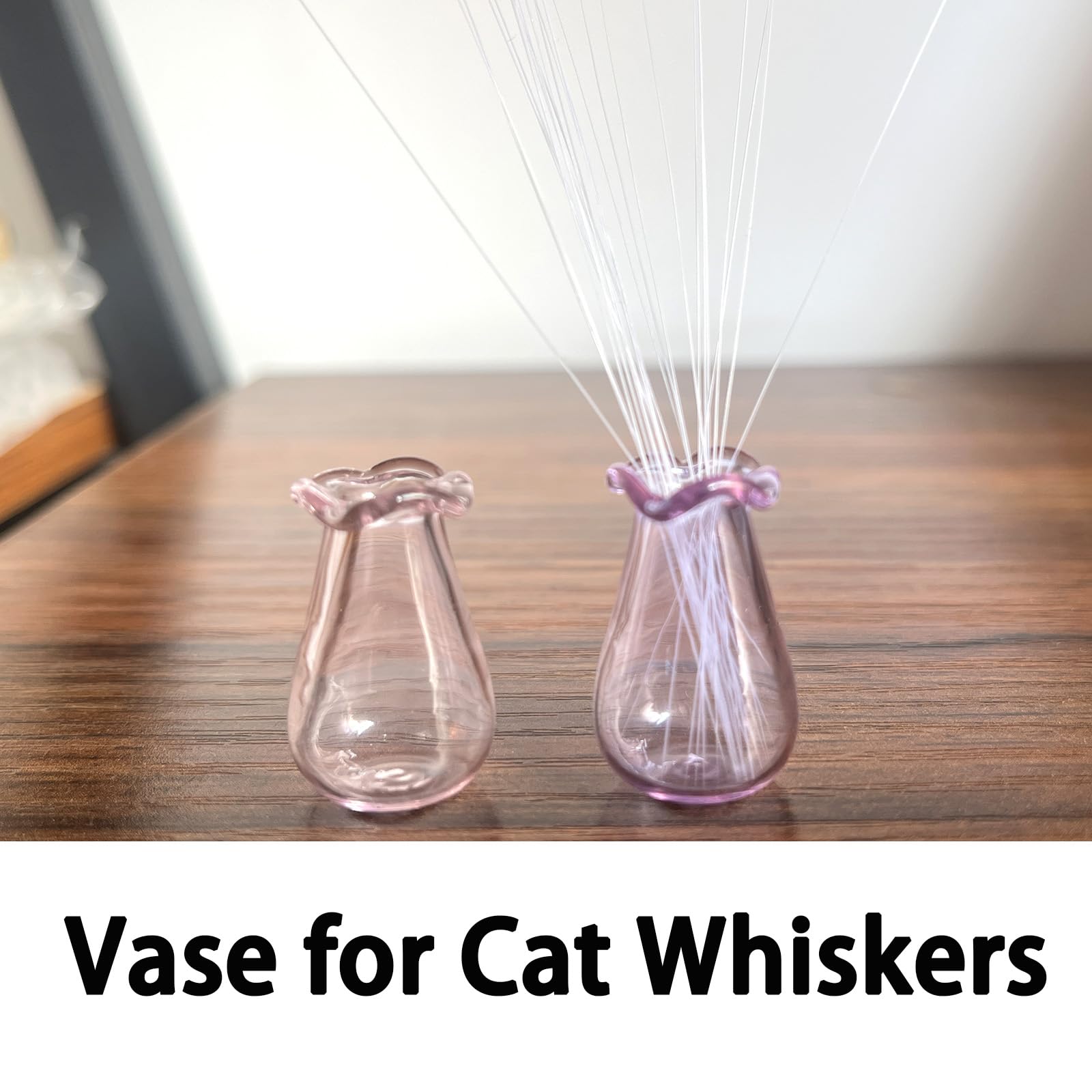 Katzenschnurrhaar-Vase Mit Magnet - Mini-Vase Zum Sammeln Von Katzenschnurrhaaren, Aus Holz & Glas