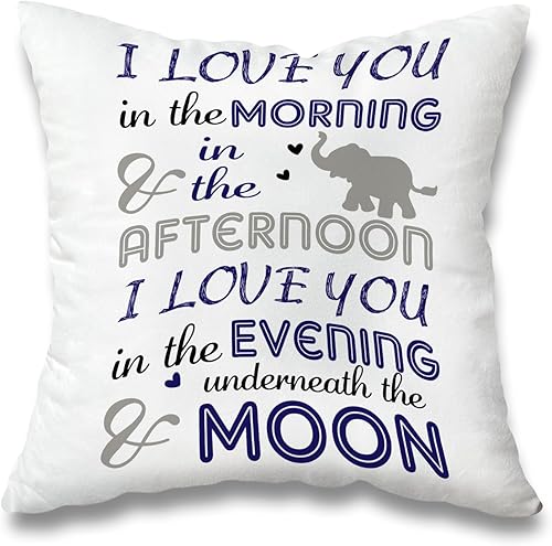 Fundas de almohada de doble cara de 18 x 18 pulgadas, diseño de elefante, te amo por la mañana, decoración del hogar u oficina, sofá, funda de