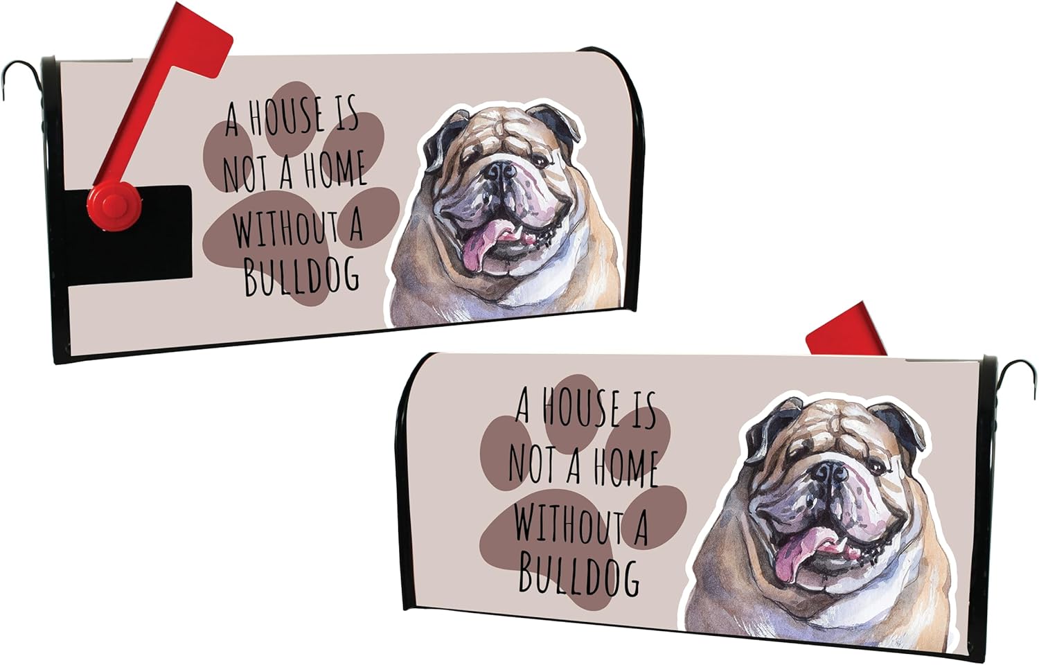 I Love My Bulldog English Magnetic Mailbox Cover (Large)