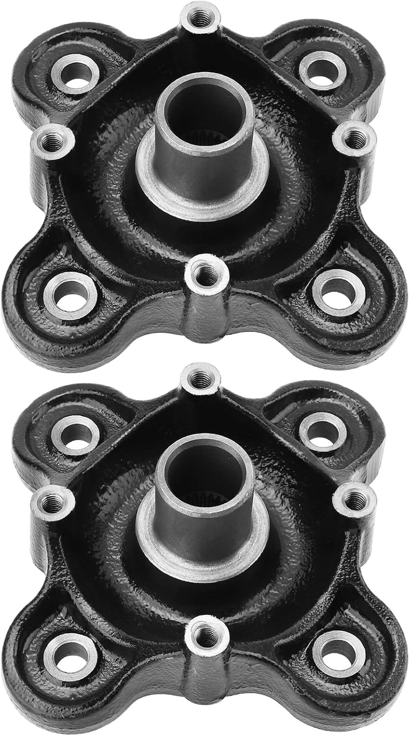 2 Pcs Rear Wheel Hub Machined Black Compatible With Polaris Ranger 900 1000 570-Full-Size Diesel HST Brutus Pro-XD GEM-eM1400 M1400-Gas
