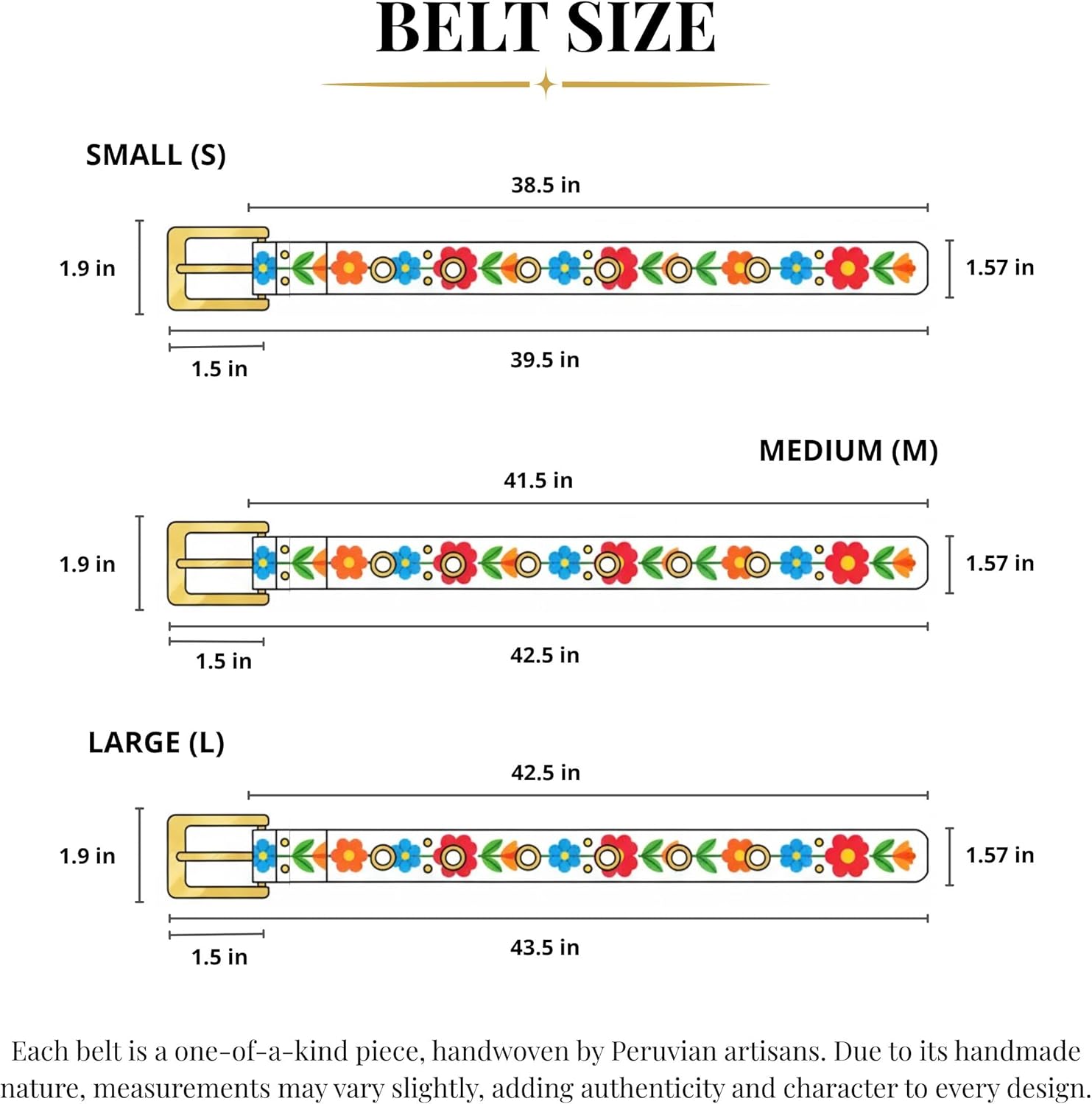 Handmade Embroidered Belts for Women by Peruvian Artisans - Woven Boho Floral - Casual & Colorful Belts for Women - Image 2