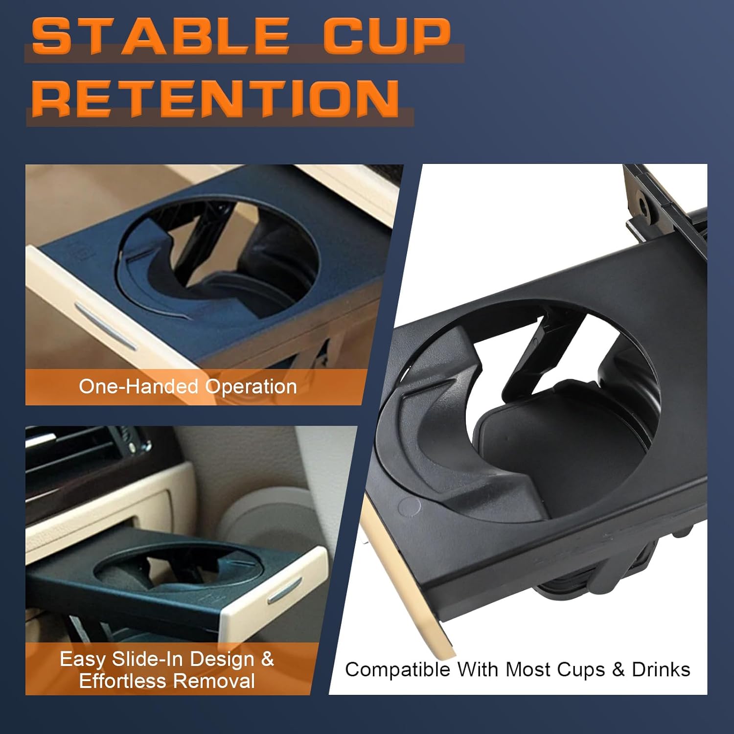 Cup Holder Compatible with BMW E90 E91 E92 E93 325i 325xi 328i 328xi 3 Series 2006-2013 Replace 51459173473 Beige Right Passenger Side (Beige, Right)