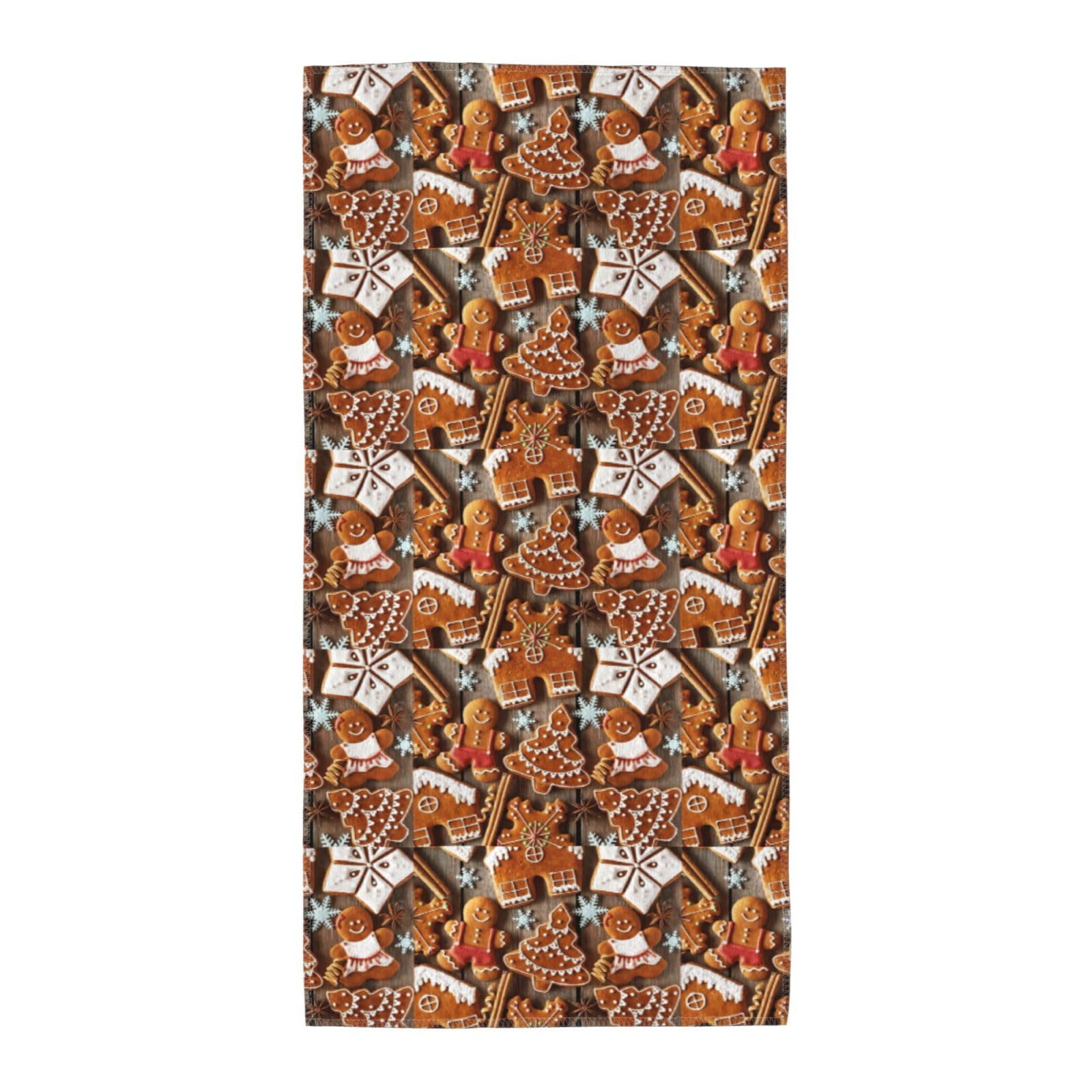 SDEGTHO Gingerbread Cookies Fashion Printed Bath Towel High Water Absorption For Hiking Trip