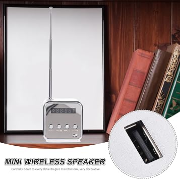 Mini Digital Portable Music MP3/4 Player Micro SD/TF USB Disk Speaker FM Radio (Silver)