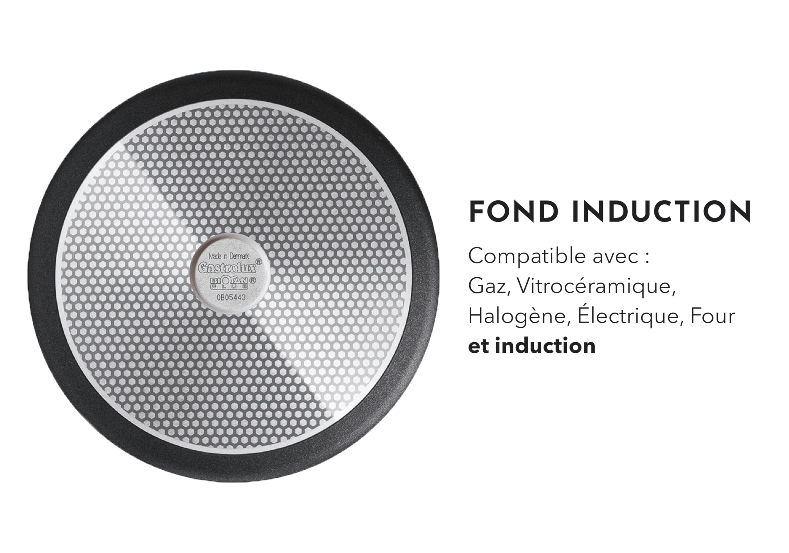 Gastrolux Sauteuse, 24cm, Tous Teux et Induction, Revêtement Antiadhésif Biotan Plus, Manche Amovible, Indéformable, 17224A
