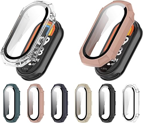 Miniatura 4 de FitTurn Paquete de 6 fundas protectoras de pantalla compatibles con Xiaomi Mi Band 8 Watch TPU Slim Case Cover Marco de color de metal chapado