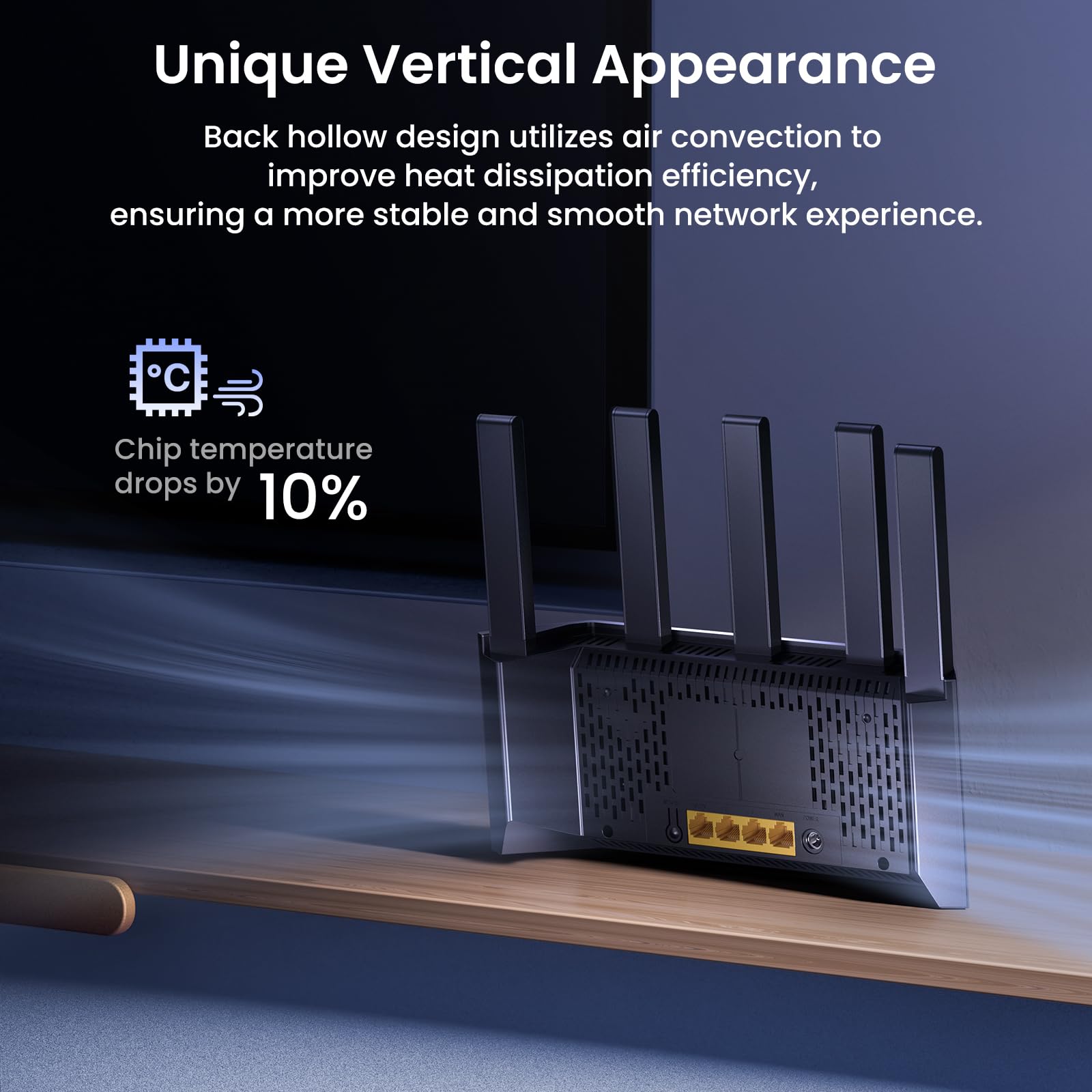 Tenda Router WiFi 6 AX3000 dual-band Router wireless per reti domestiche con 5 antenne ad alto guadagno 6dBI, router ad alta velocità con 4 porte Gigabit, compatibile con WPA3, VPN